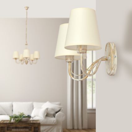 Hängeleuchte an Kette MALBO 5xE27/15W/230V beige