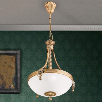 Hängeleuchte an Kette ROCCA 3xE27/60W/230V d 32 cm bronzen/weiß