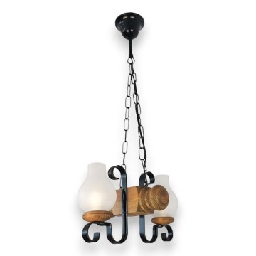 Hängeleuchte an Kette RUSTIC 2xE14/40W/230V Buche - FSC-zertifiziert