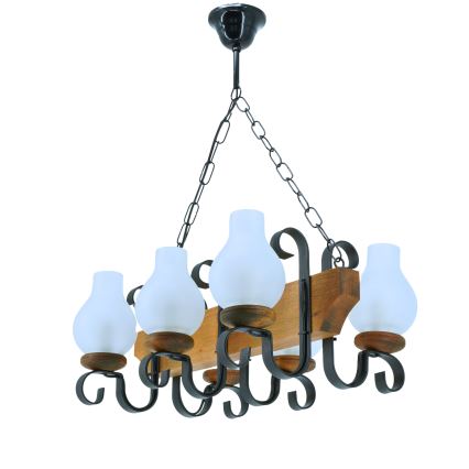 Hängeleuchte an Kette VELA 6xE14/40W/230V Buche