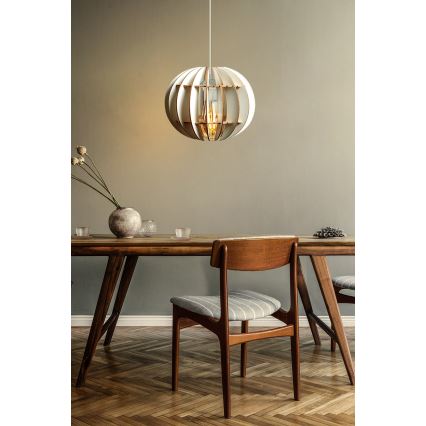 Hängeleuchte an Schnur 1xE27/60W/230V weiß d 20 cm