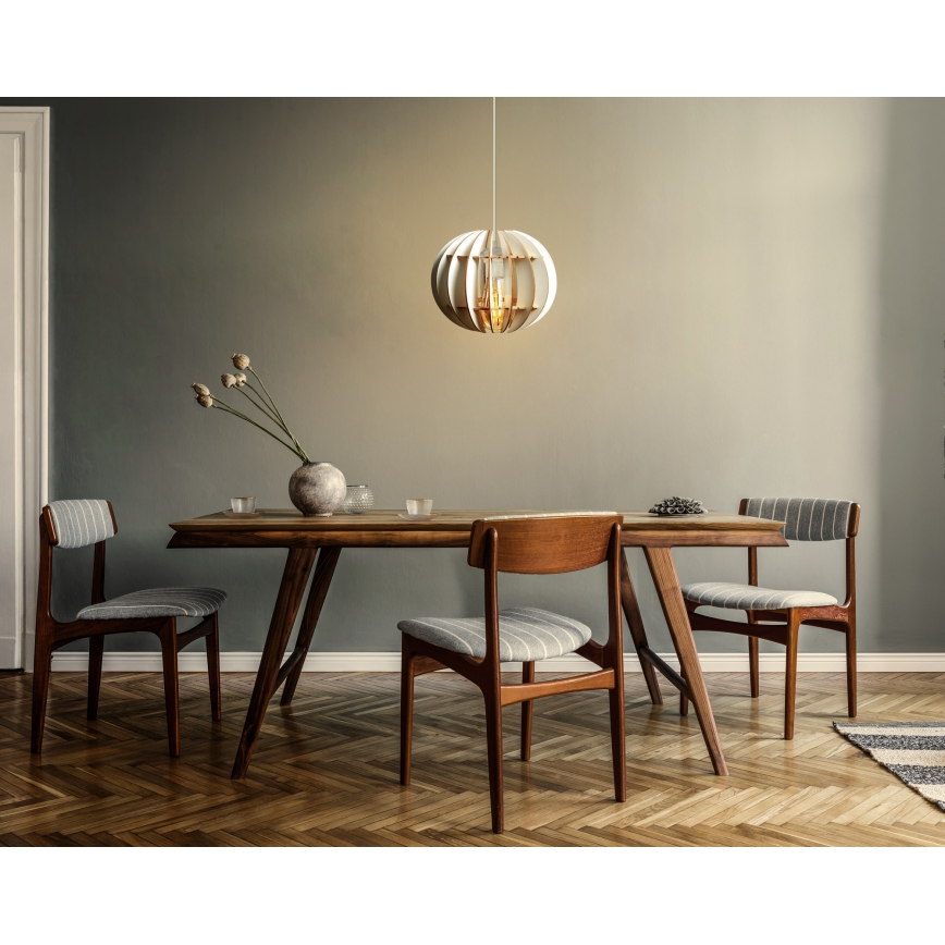 Hängeleuchte an Schnur 1xE27/60W/230V weiß d 20 cm