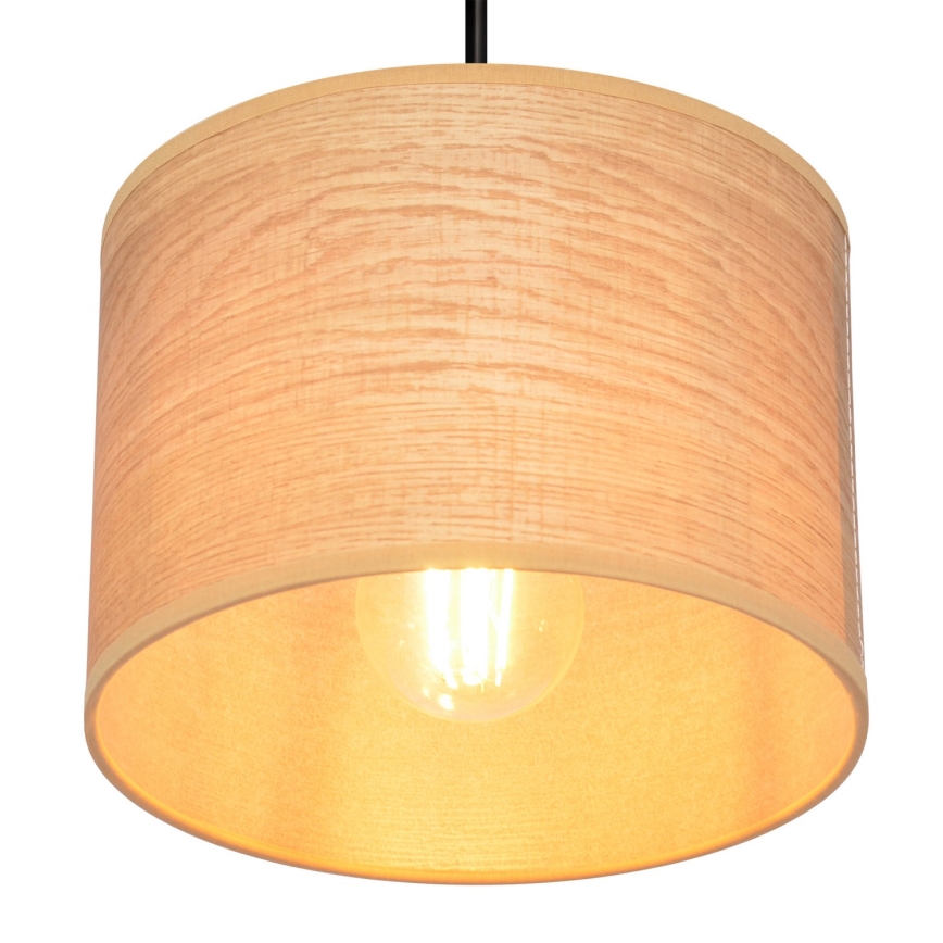 Hängeleuchte an Schnur ALBA 1xE27/15W/230V d 20 cm braun/schwarz