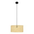 Hängeleuchte an Schnur ALBA 1xE27/15W/230V d 40 cm Rattan/schwarz