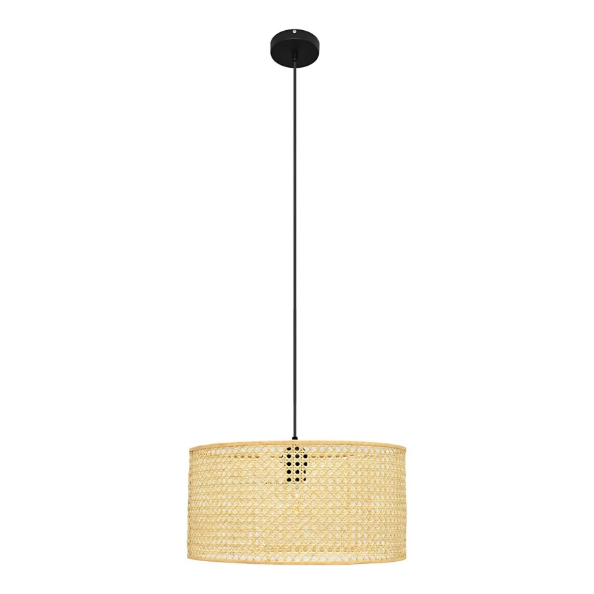 Hängeleuchte an Schnur ALBA 1xE27/15W/230V d 40 cm Rattan/schwarz