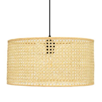 Hängeleuchte an Schnur ALBA 1xE27/15W/230V d 40 cm Rattan/schwarz