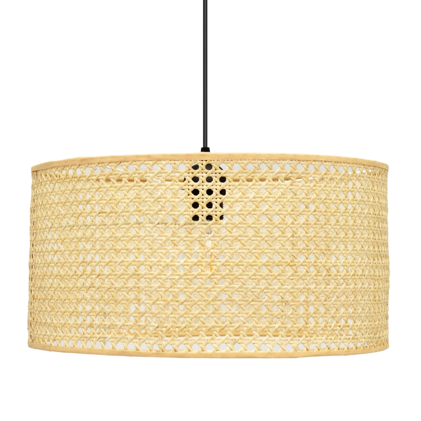 Hängeleuchte an Schnur ALBA 1xE27/15W/230V d 40 cm Rattan/schwarz