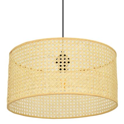 Hängeleuchte an Schnur ALBA 1xE27/15W/230V d 40 cm Rattan/schwarz