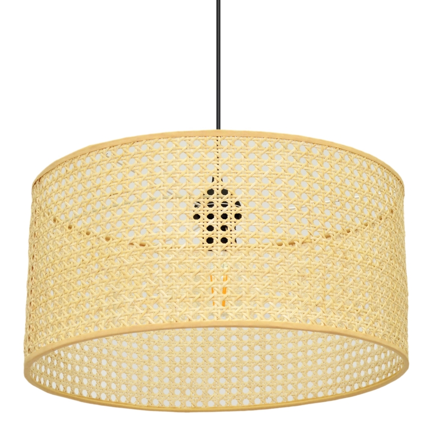 Hängeleuchte an Schnur ALBA 1xE27/15W/230V d 40 cm Rattan/schwarz