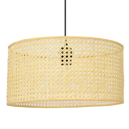 Hängeleuchte an Schnur ALBA 1xE27/15W/230V d 40 cm Rattan/schwarz