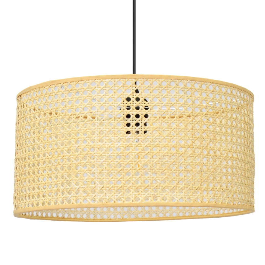 Hängeleuchte an Schnur ALBA 1xE27/15W/230V d 40 cm Rattan/schwarz
