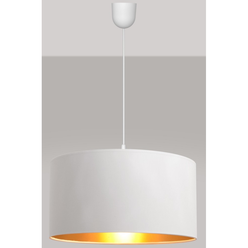 Hängeleuchte an Schnur ALBA 1xE27/15W/230V d. 40 cm weiß/golden