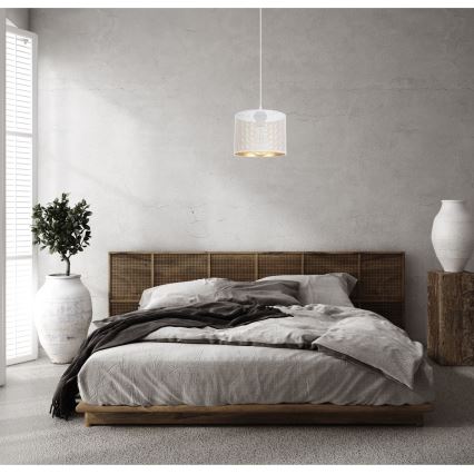 Hängeleuchte an Schnur ALDO 1xE27/60W/230V d 20 cm weiß
