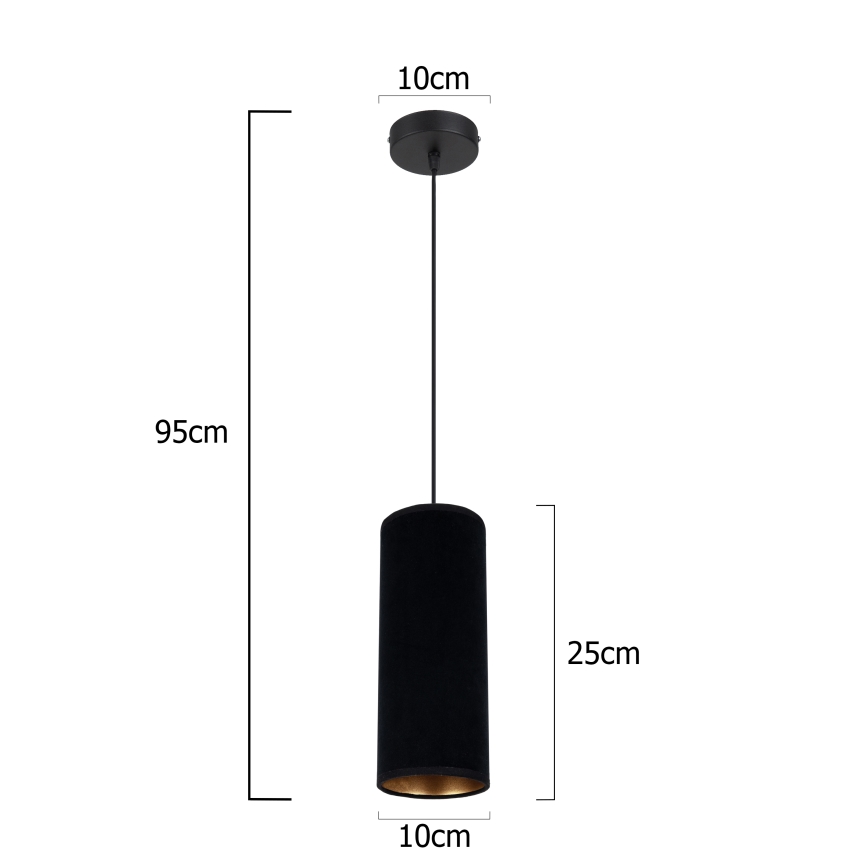 Hängeleuchte an Schnur AVALO 1xE27/60W/230V schwarz