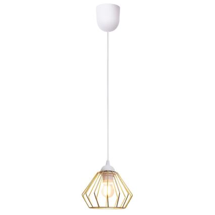Hängeleuchte an Schnur CEED GOLD 1xE27/60W/230V d 17,5 cm weiß/golden