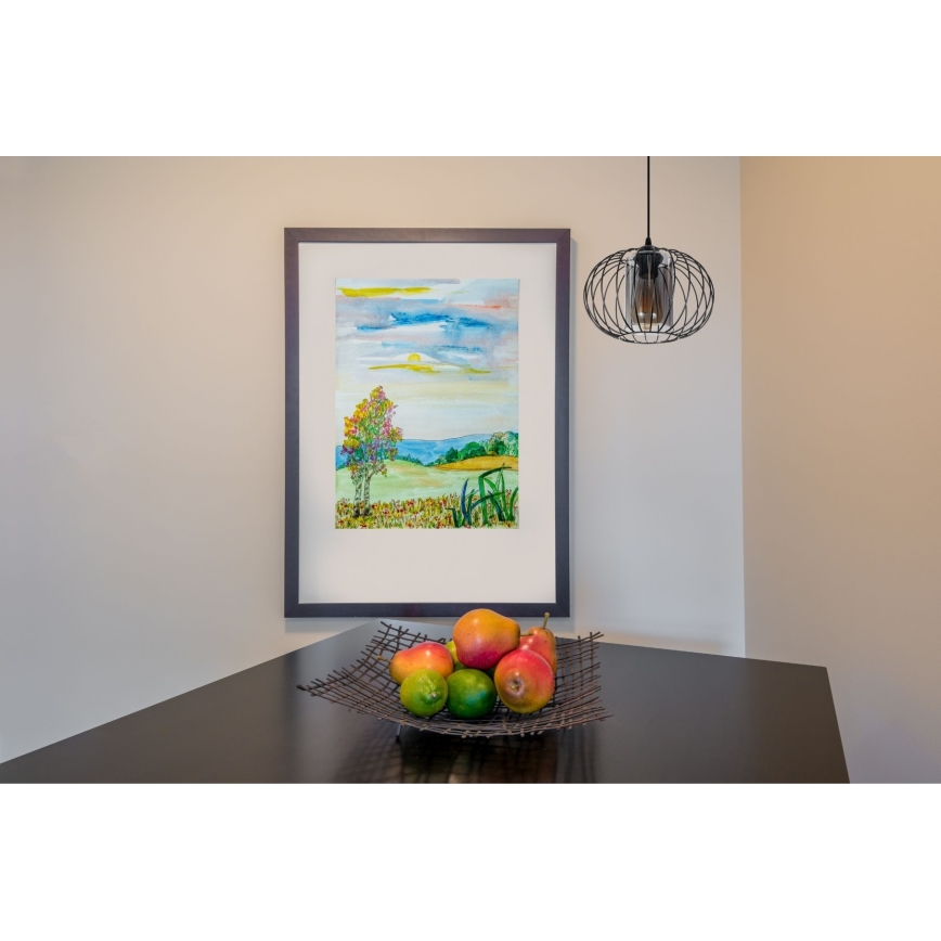 Hängeleuchte an Schnur CORRINI 1xE27/60W/230V d 25 cm schwarz/grau