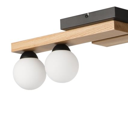 Hängeleuchte an Schnur CORTINA 2xE27/15W/230V + 2xG9/5W/230V schwarz/Eiche