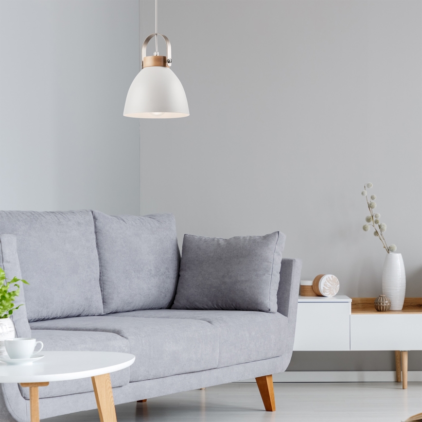 Hängeleuchte an Schnur DANIELLE 1xE27/60W/230V Buche - FSC-zertifiziert