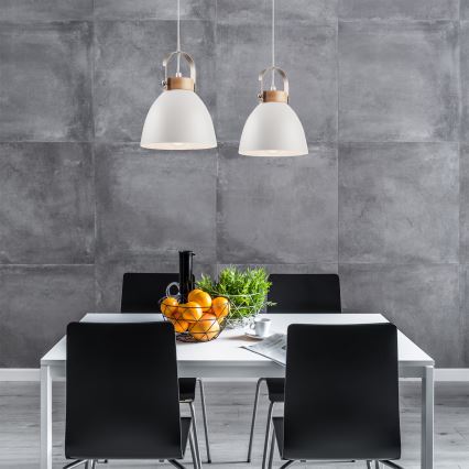 Hängeleuchte an Schnur DANIELLE 2xE27/60W/230V Buche - FSC-zertifiziert