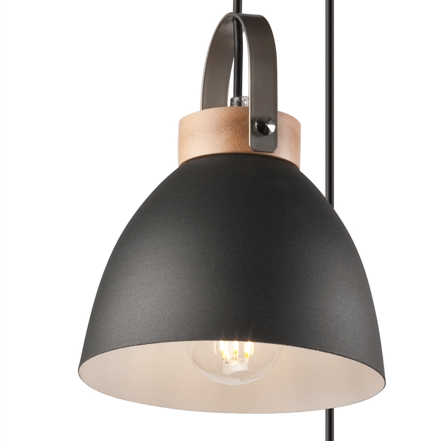 Hängeleuchte an Schnur DANIELLE 3xE27/60W/230V Buche - FSC-zertifiziert