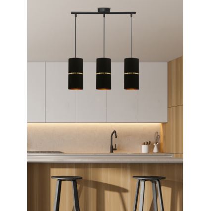 Hängeleuchte an Schnur GINA 3xE27/60W/230V schwarz