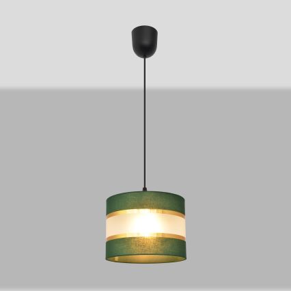 Hängeleuchte an Schnur HELEN 1xE27/15W/230V d 20 cm grün/golden