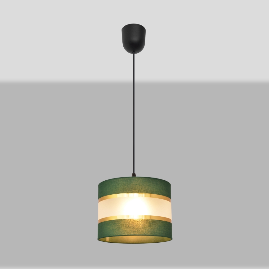 Hängeleuchte an Schnur HELEN 1xE27/15W/230V d 20 cm grün/golden