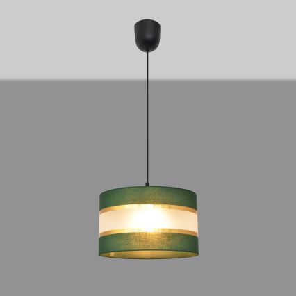 Hängeleuchte an Schnur HELEN 1xE27/15W/230V d 25 cm grün/golden