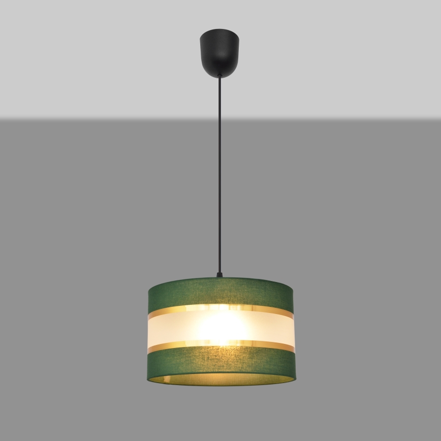 Hängeleuchte an Schnur HELEN 1xE27/15W/230V d 25 cm grün/golden