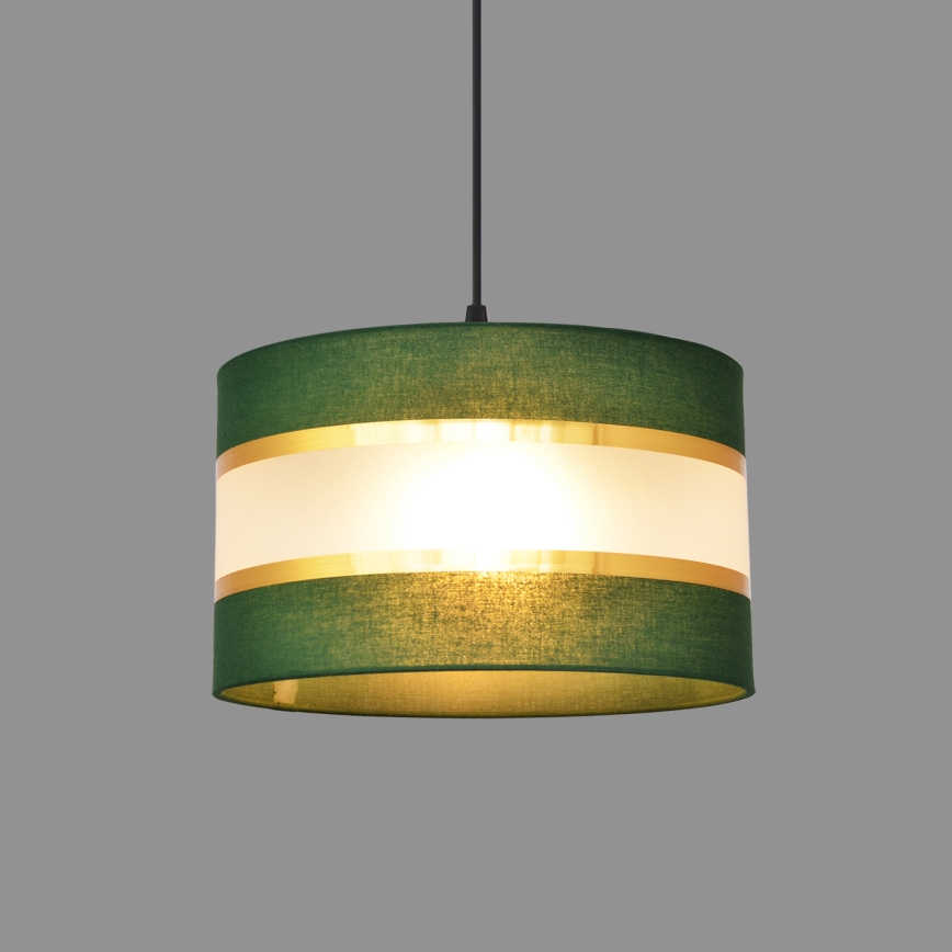 Hängeleuchte an Schnur HELEN 1xE27/15W/230V d 25 cm grün/golden