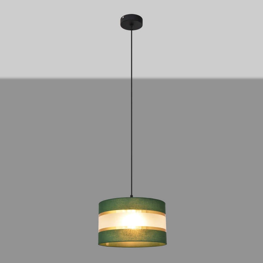Hängeleuchte an Schnur HELEN 1xE27/15W/230V d 25 cm grün/golden