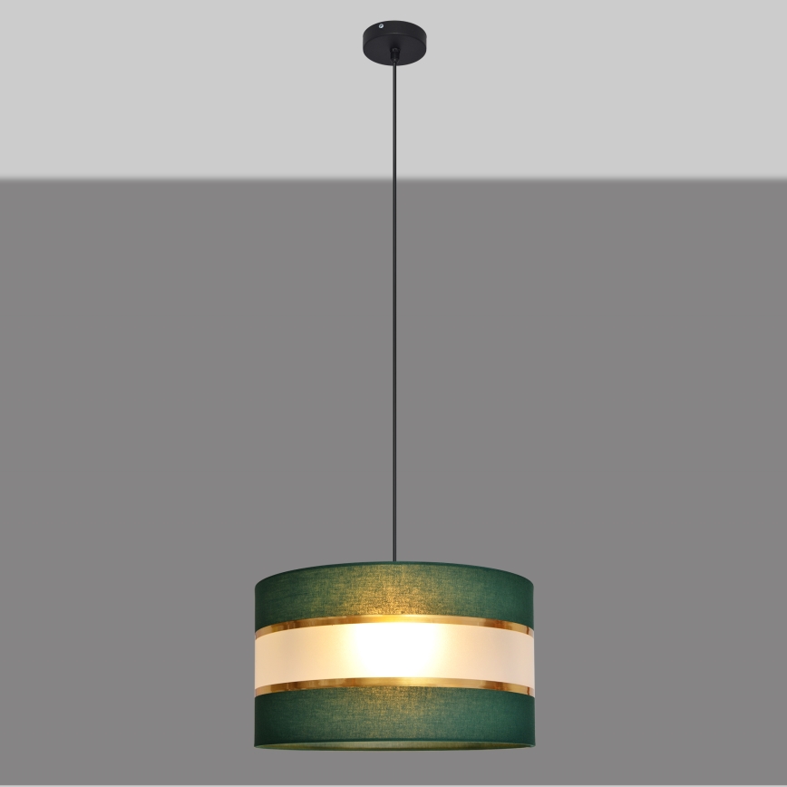 Hängeleuchte an Schnur HELEN 1xE27/15W/230V d 35 cm grün/golden