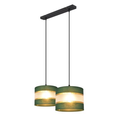 Hängeleuchte an Schnur HELEN 2xE27/15W/230V grün/golden