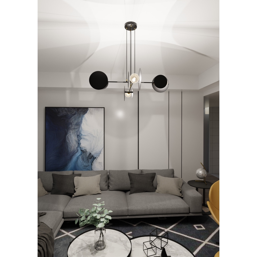 Hängeleuchte an Schnur IDEA 4xE27/15W/230V schwarz