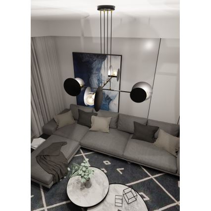 Hängeleuchte an Schnur IDEA 4xE27/15W/230V schwarz
