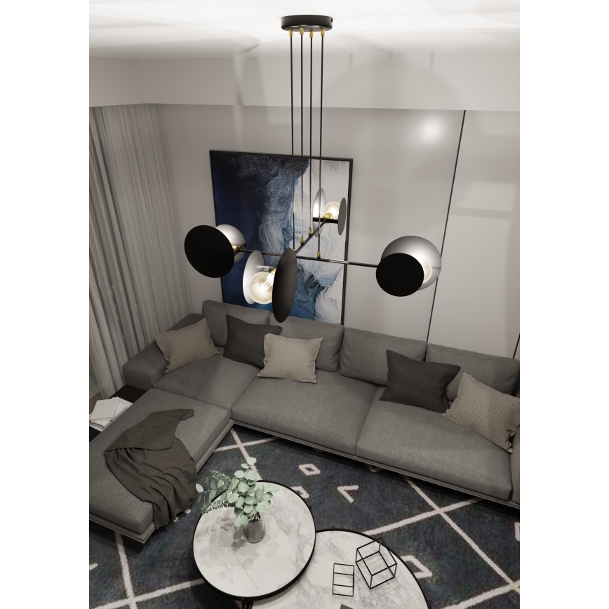 Hängeleuchte an Schnur IDEA 4xE27/15W/230V schwarz