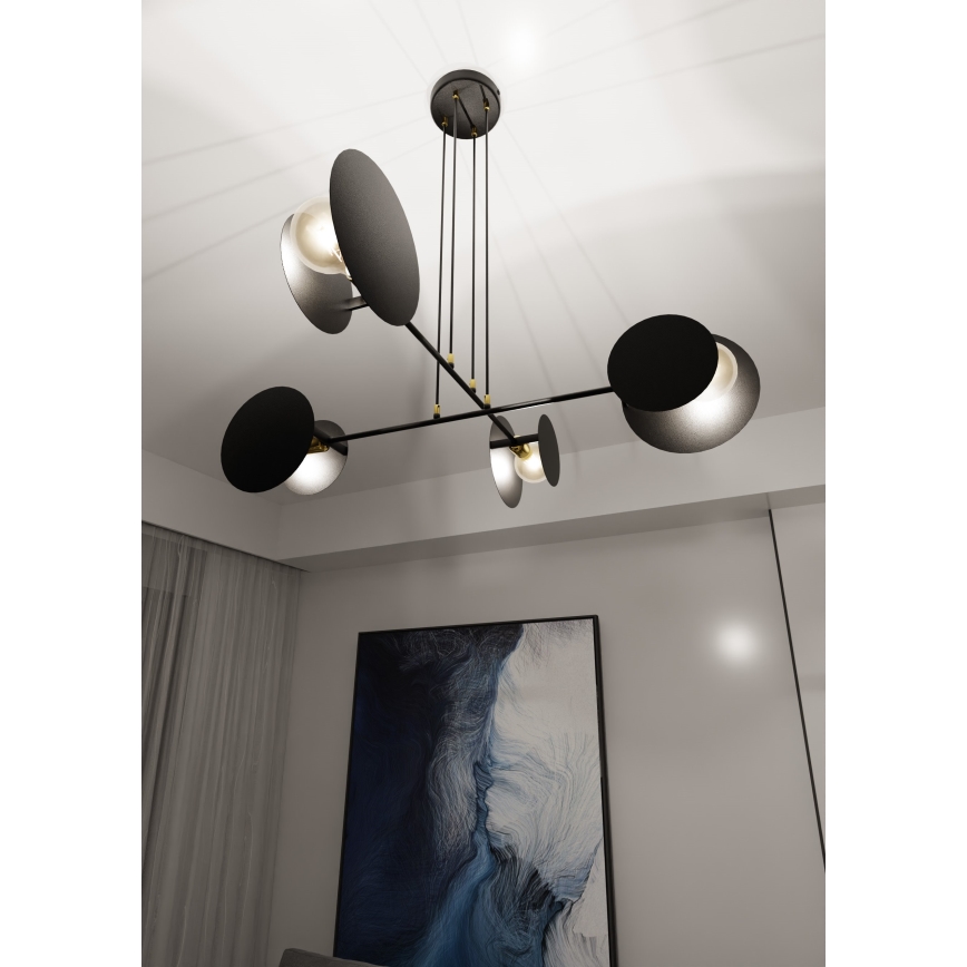 Hängeleuchte an Schnur IDEA 4xE27/15W/230V schwarz