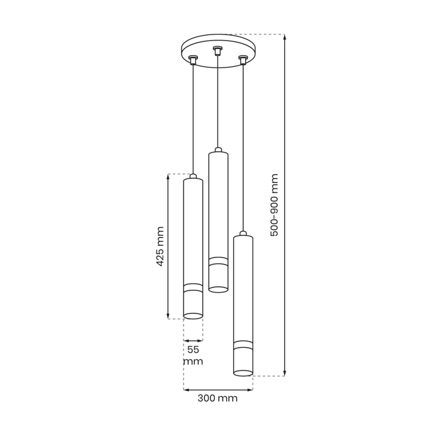 Hängeleuchte an Schnur JOKER 3xGU10/8W/230V weiß/glänzendes Chrom