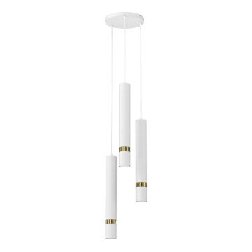 Hängeleuchte an Schnur JOKER 3xGU10/8W/230V weiß/golden