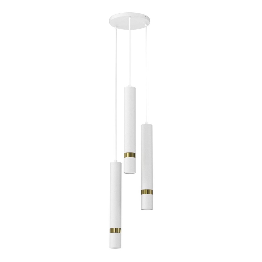 Hängeleuchte an Schnur JOKER 3xGU10/8W/230V weiß/golden