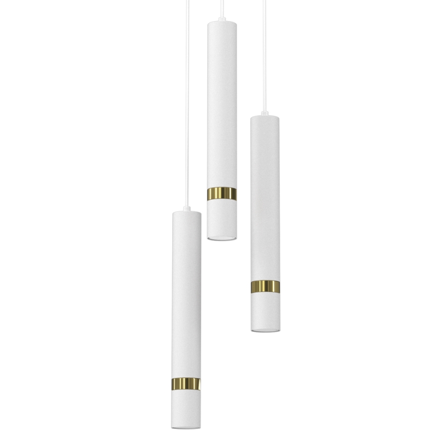 Hängeleuchte an Schnur JOKER 3xGU10/8W/230V weiß/golden