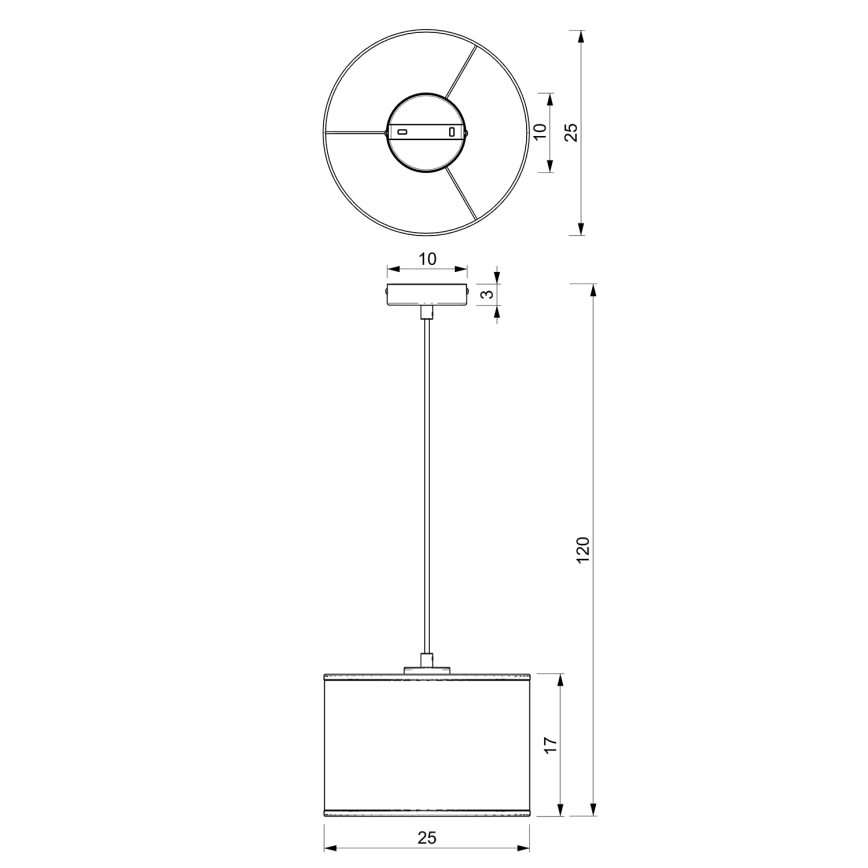 Hängeleuchte an Schnur LOFT SHADE 1xE27/60W/230V Durchmesser 25 cm schwarz