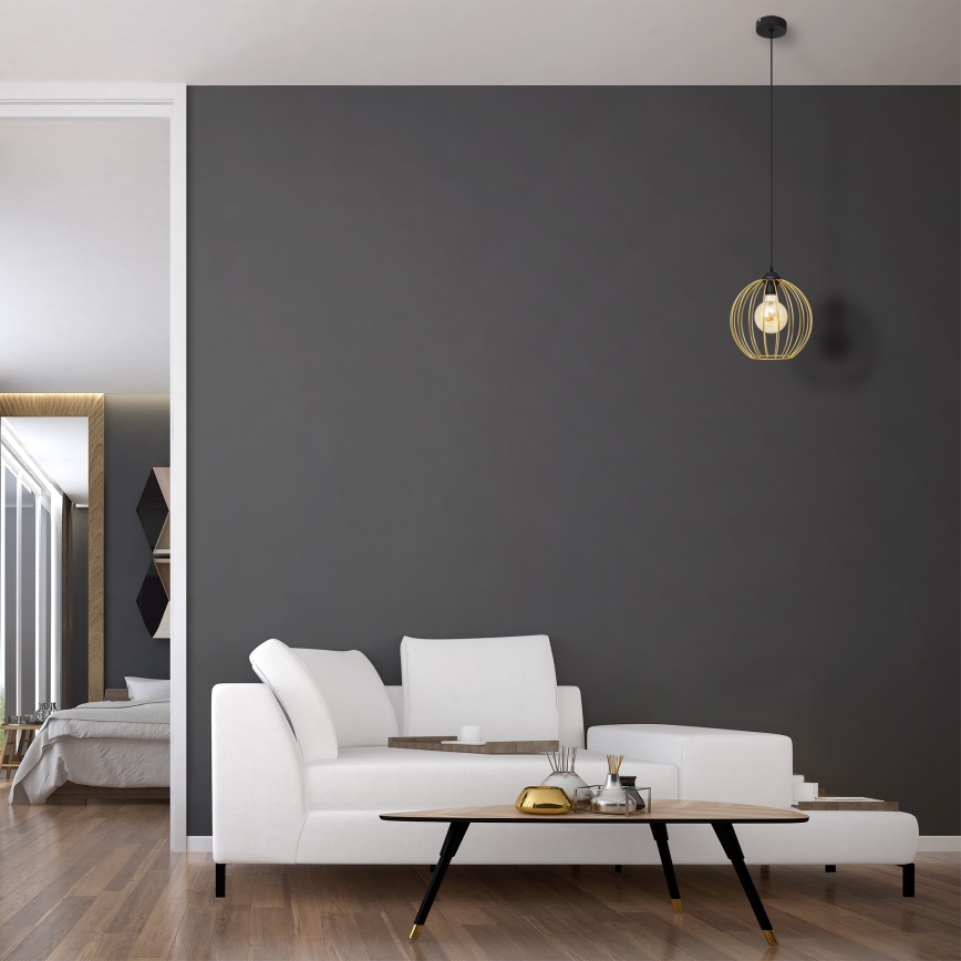 Hängeleuchte an Schnur MERCURE 1xE27/15W/230V golden/schwarz