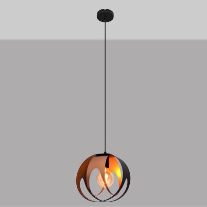 Hängeleuchte an Schnur MOONLIGHT 1xE27/15W/230V schwarz/Kupfer