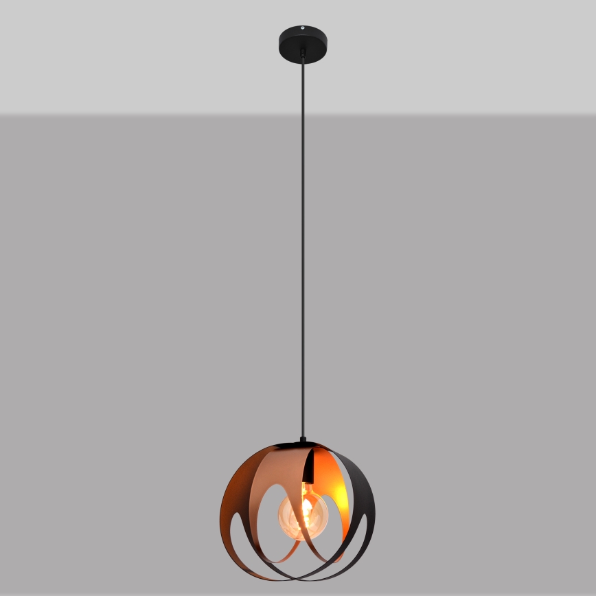 Hängeleuchte an Schnur MOONLIGHT 1xE27/15W/230V schwarz/Kupfer