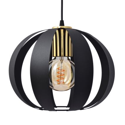 Hängeleuchte an Schnur NEWTON 2xE27/15W/230V schwarz/golden