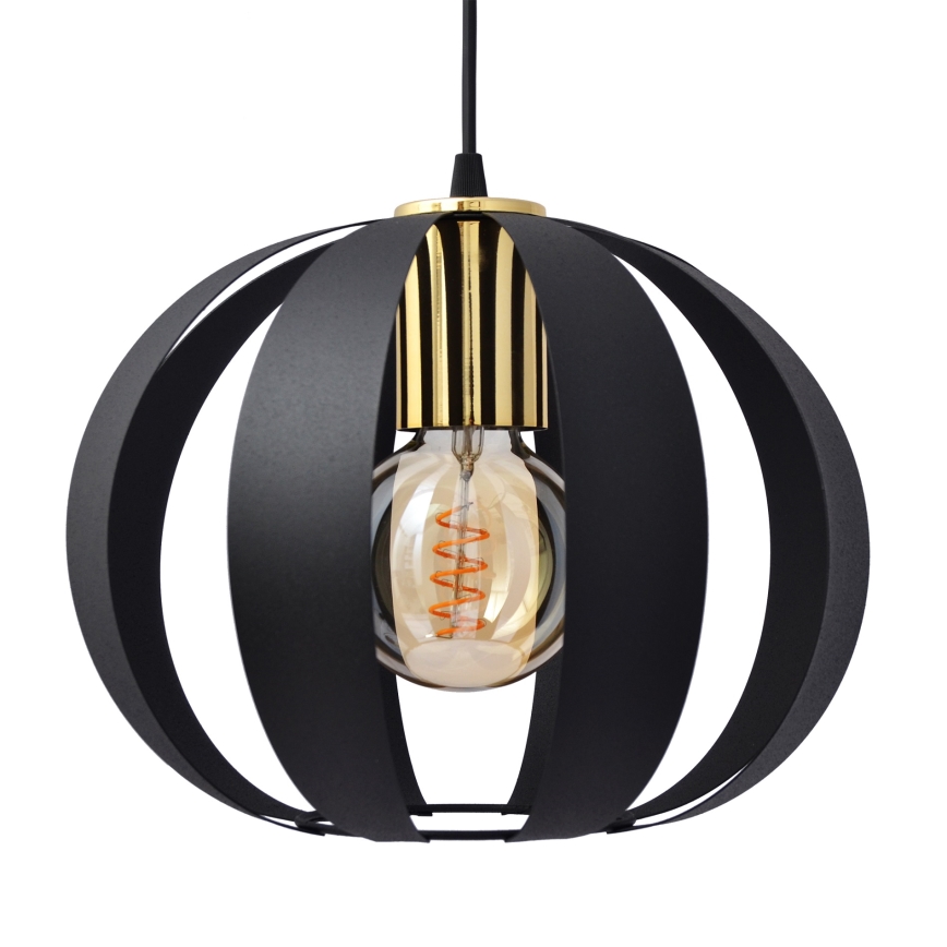 Hängeleuchte an Schnur NEWTON 2xE27/15W/230V schwarz/golden
