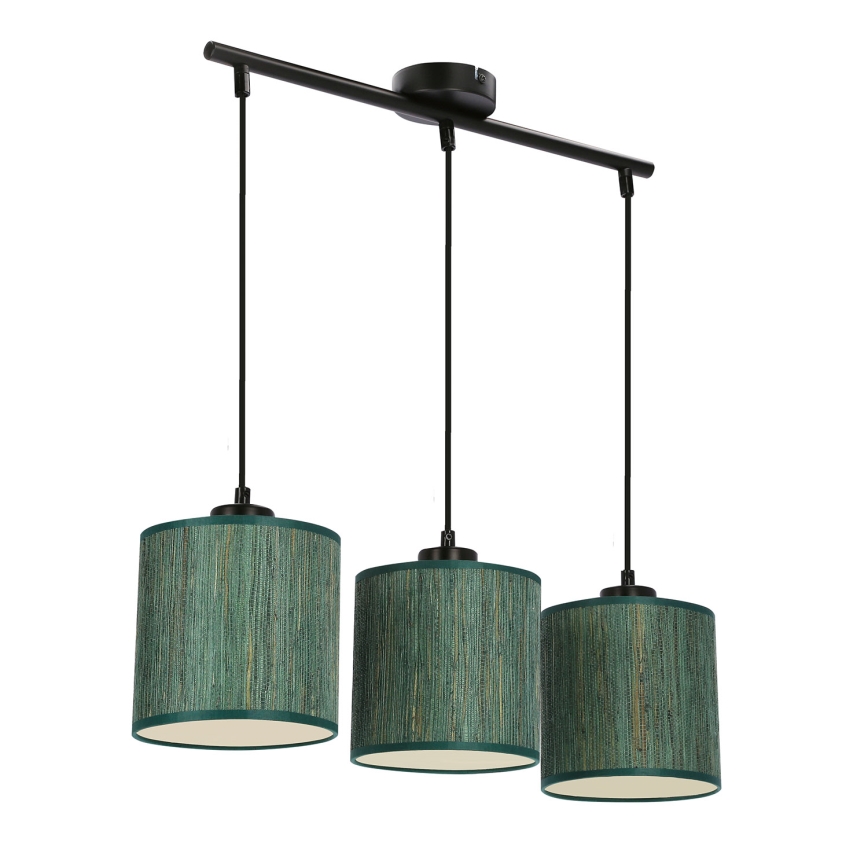 Hängeleuchte an Schnur PATTI 3xE27/60W/230V grün