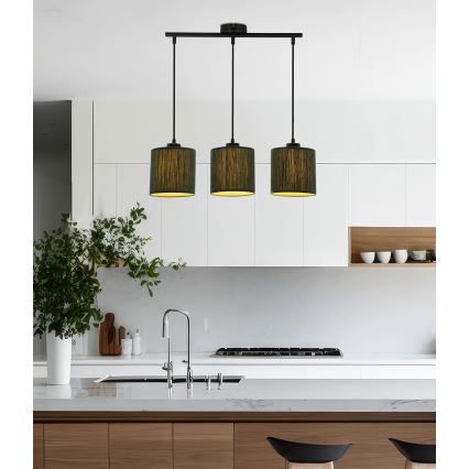 Hängeleuchte an Schnur PATTI 3xE27/60W/230V grün