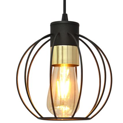 Hängeleuchte an Schnur STARLIGHT 1xE27/15W/230V schwarz/golden